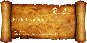 Rikk Liander névjegykártya